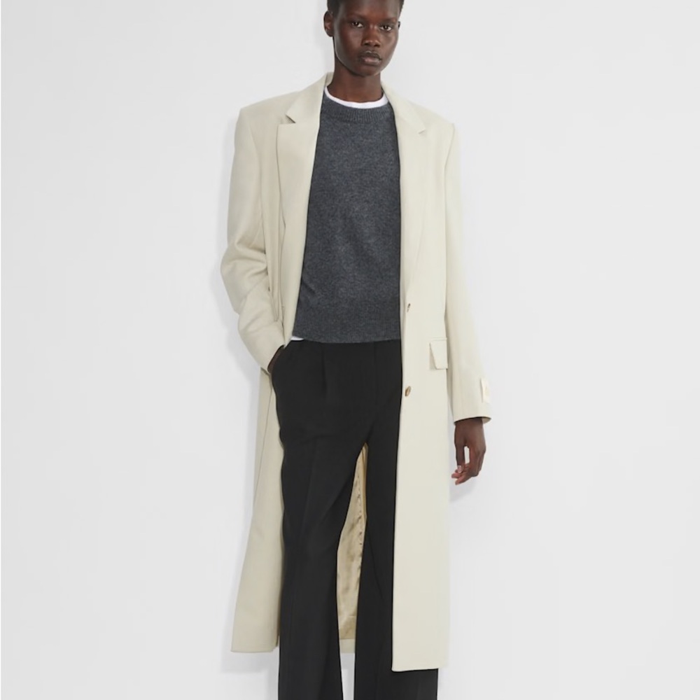 NWT Aritzia Babaton Empower Coat - Wool Tweed in Haze Grey Size XS